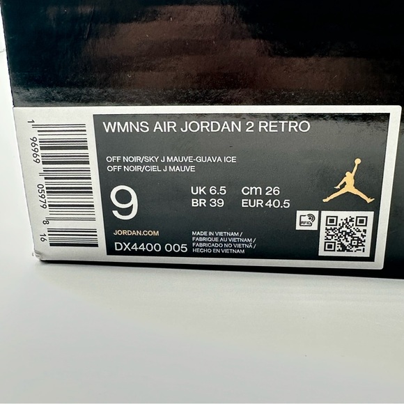 Women’s Nike Air Jordan 2 Retro Off Noir Sky K Mauve DX4400 005 Size 8 - Picture 10 of 14